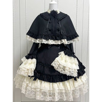 1st Anniversary - Nocturne Song - Black Dress and Cape Set - Nocturne Song - Black Cape Only / S