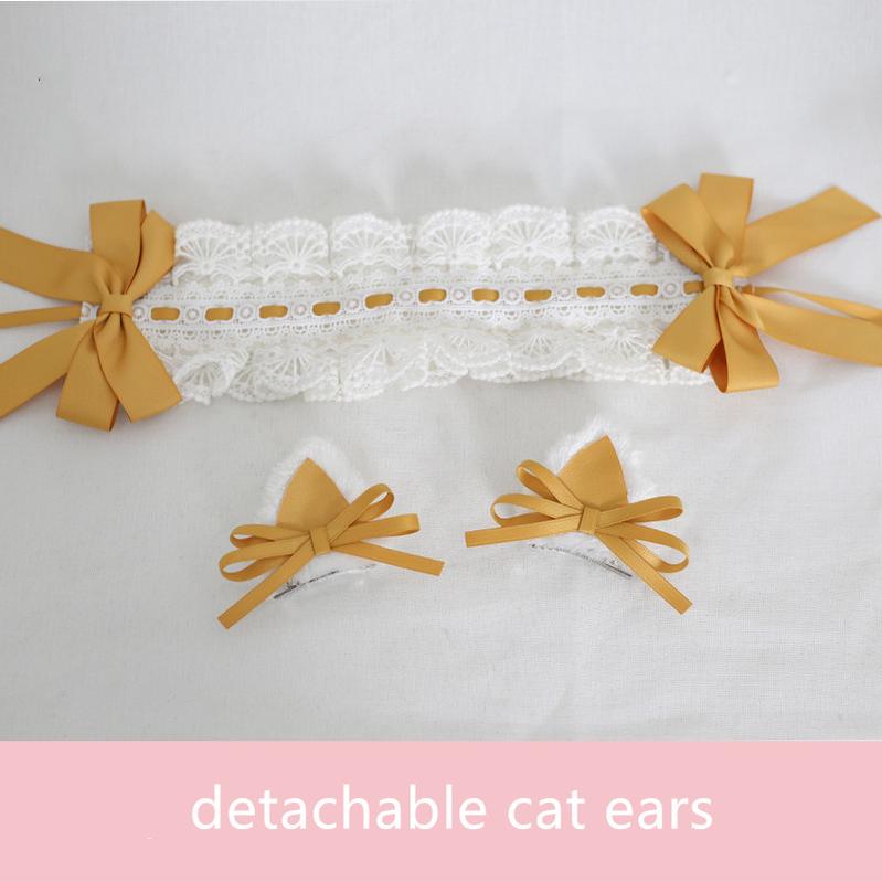 Xiaogui - Sweet Lolita Cat Ear Bow Headband - Headwear