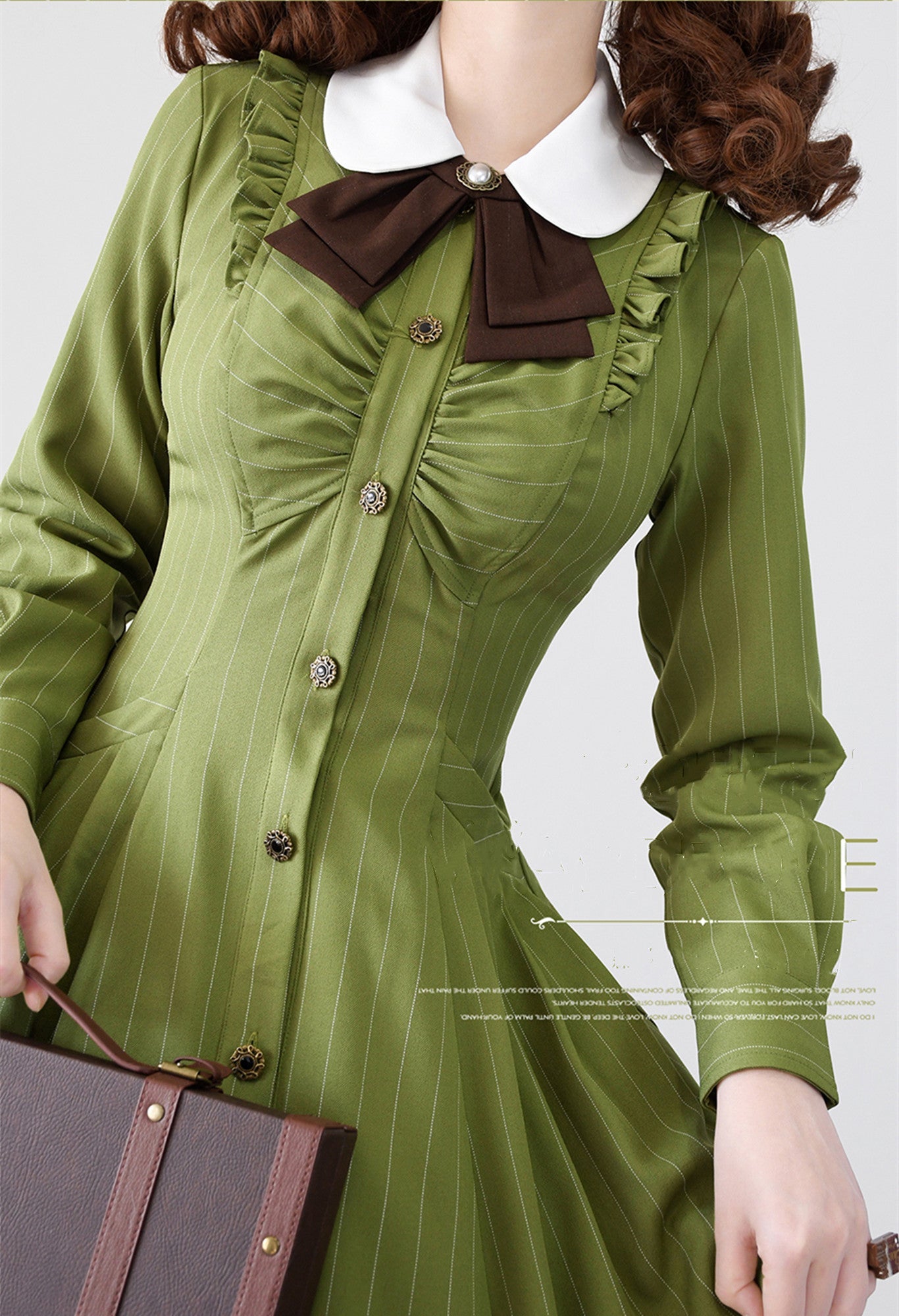 Forest Wardrobe - Winter Lolita Classic Front Open - Stripe OP OP Dress