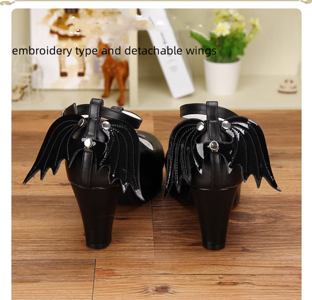 Angelic imprint - Gothic Lolita Wings and Cross Shoes - for Chistmas Shoes