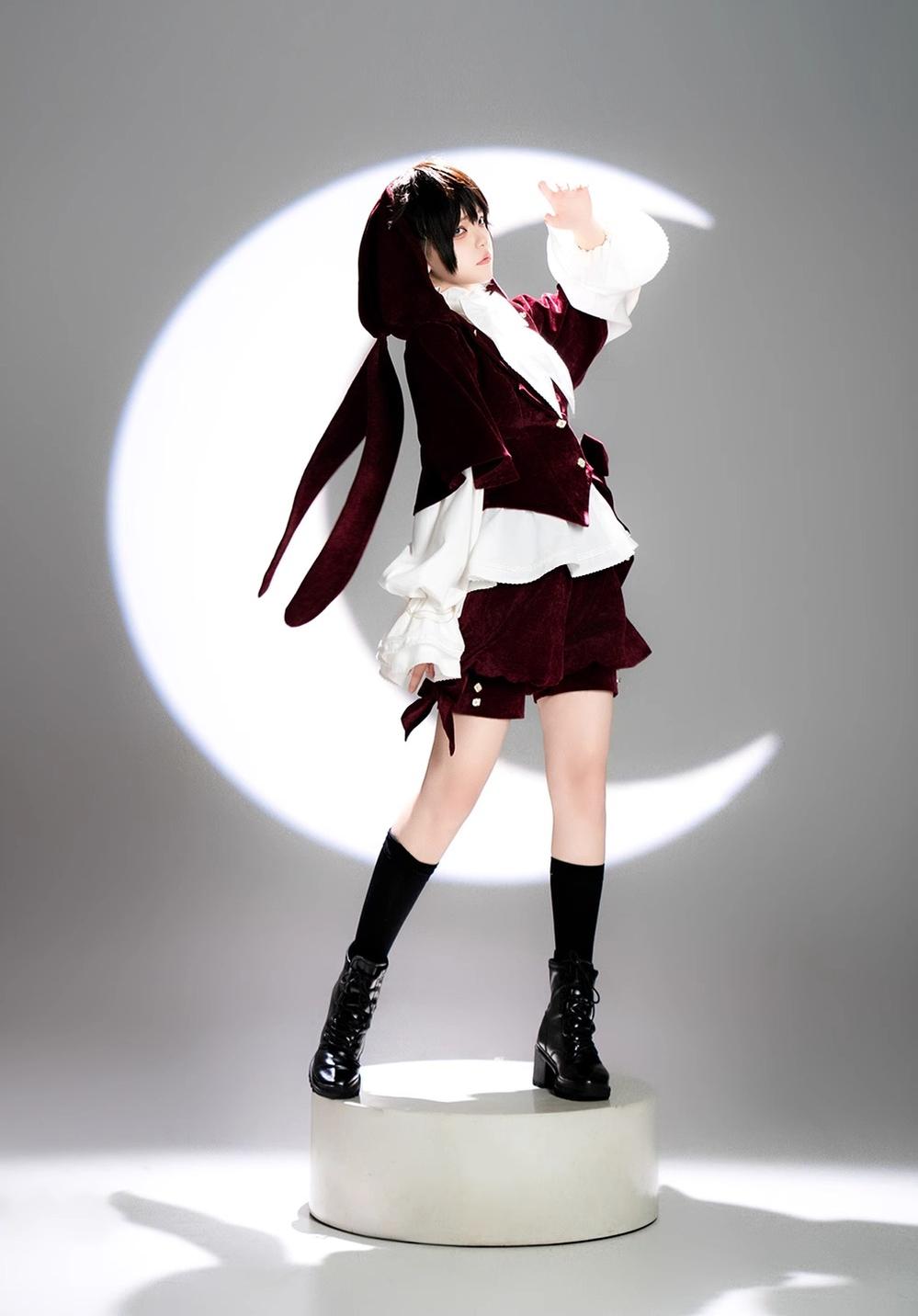 Princess Chronicles - Hunting Rabbit - Vintage Red Ouji Suit With Bunny Ear Hooded Jacket