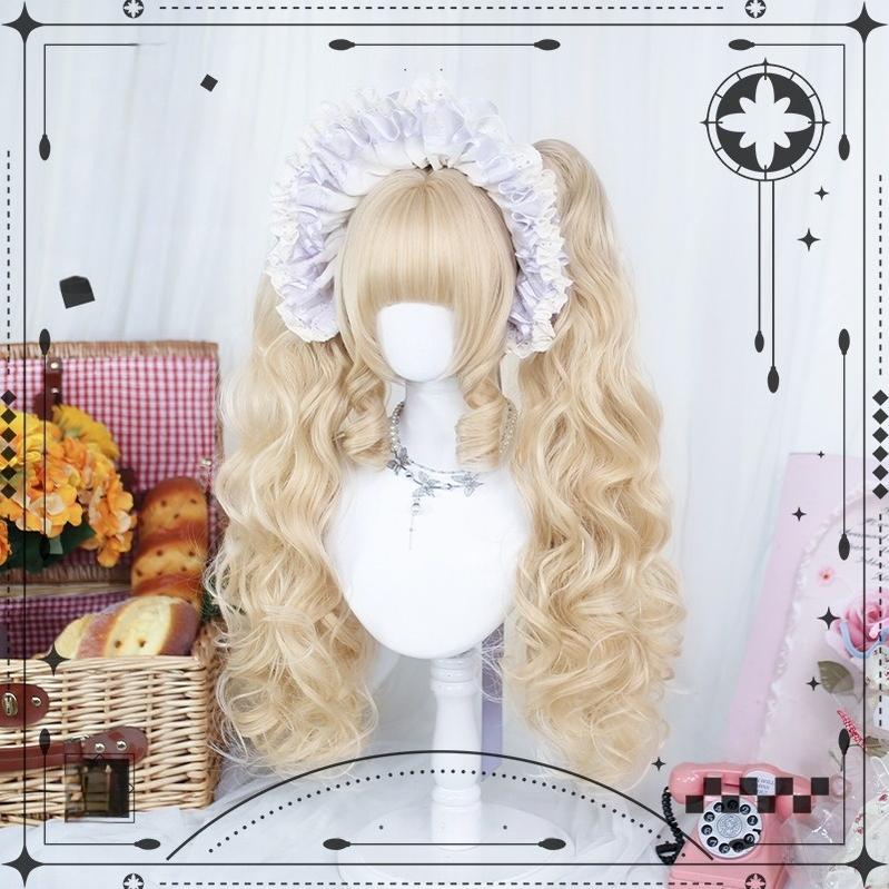 Dalao Home - Blonde Sweet Lolita Wig With Roman - Roll & Double Ponytails Wig