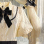 S / Ivoire - Blouse seulement (avec dentelle noire)