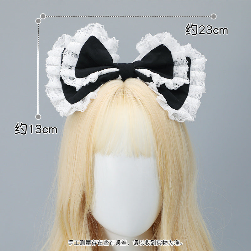 Handmade Small Hairpin Accessories Hair Ornament Bow Lolita Japanese Style Girl Hair Accessories Lace Edge Lolita Headband - Lolita Fetch
