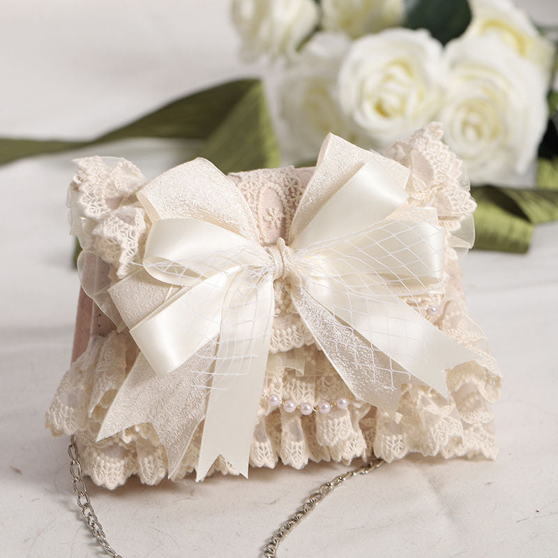 New Gentle Style Lolita Women's Bag - Internet Celebrity Natural Pink Big Bow Elegant Design