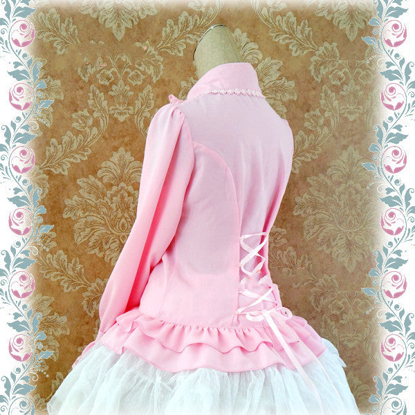 Strawberry Witch - Elegant Lace-Up Back Lolita Blouse - Innerwear