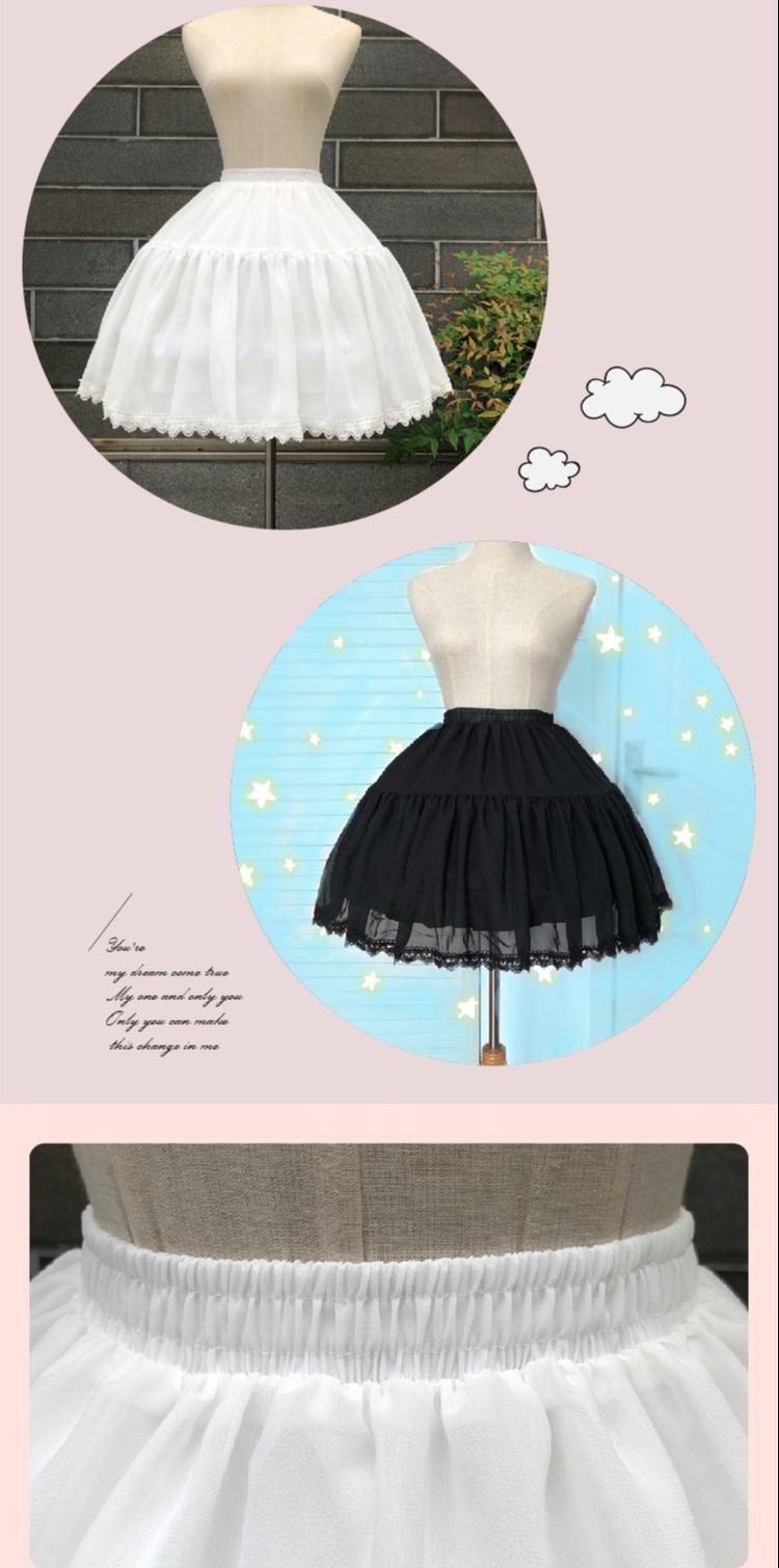 Flower Fieldhappy Event - Adjustable Lolita Hoop Puffy - Petticoat, 17.7" (45 cm) SK Skirt