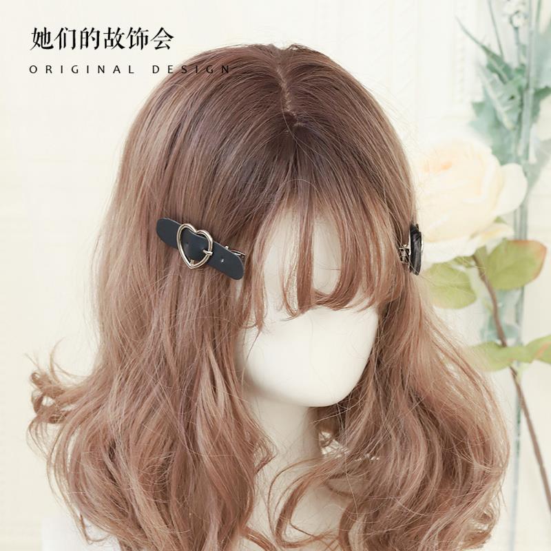 Lolita Hair Accessories Hard Girl Cool Punk Style Heart Handmade Bow Hair Clip JK Sweet Heart Lolita Hair Ornament