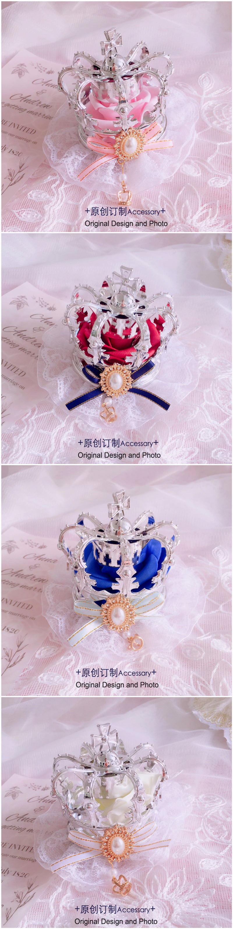 Original Girl Crown Lolita Headwear for Singing, Daily Wear, Princess, Queen Coronation, Lolita Wedding Accessories, Small Items