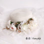 White flower straw hat / Free size
