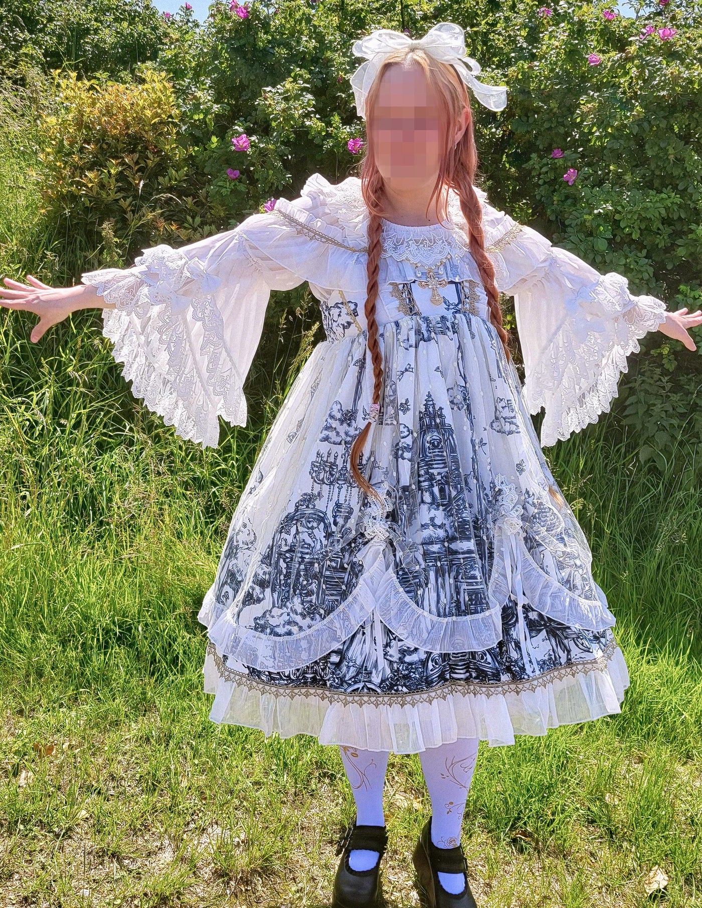 Aurora&Ariel - Super Puffy A-Line - Lolita petticoat with 18-inch length, organza layers, cotton waistband