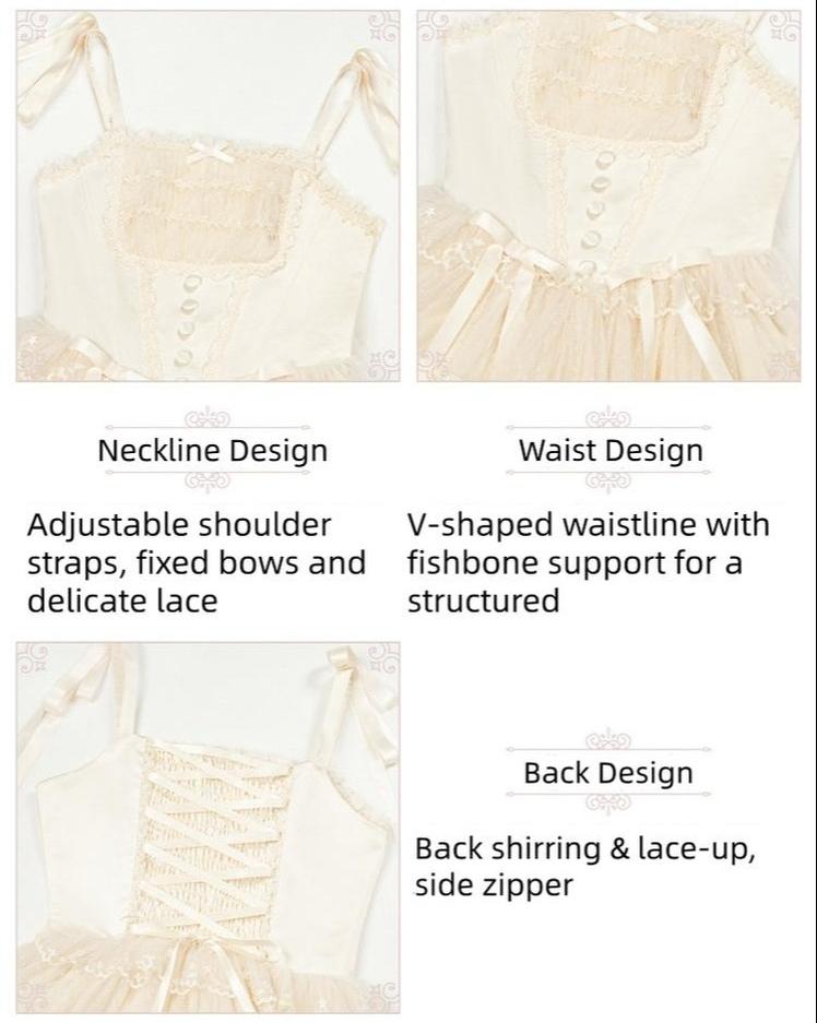 With PUJI - Confession Poem - Classic Lolita Corset JSK Set, Lace & Bows