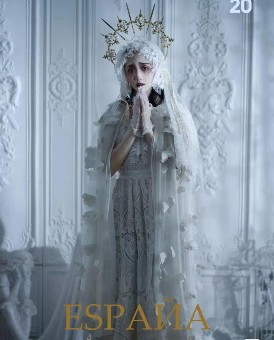 Original Handmade Lolita Virgin Mary Apollo Halo Pope Headpiece Lolita Exaggerated Fashion Show Photo Prop