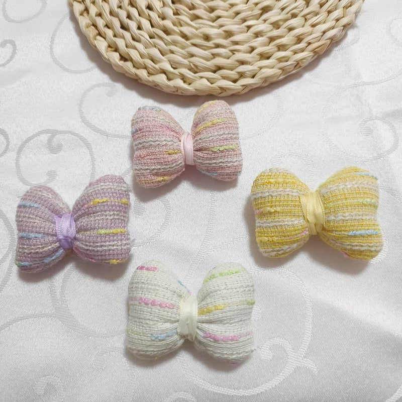 Handmade - Color-Block Fabric Bow - Brooch or Accent - detail view 9