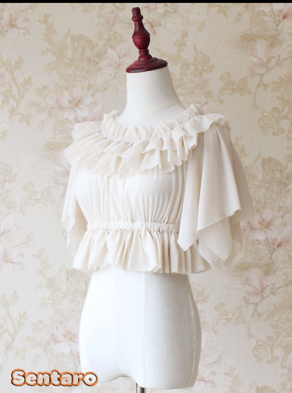 Sentaro - Butterfly Cookies - Summer Fly Sleeves Lolita Chiffon Blouse