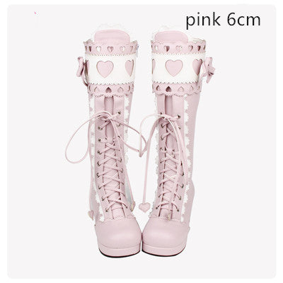 Angelic imprint - Sweet Multicolor Thick Heel Lolita - Boots Shoes