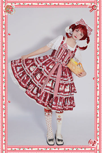 Infanta - Strawberry Tea - Tiered Ruffles Lolita JSK