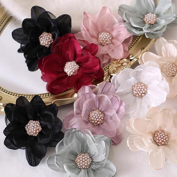 Xiaogui - Elegant Lolita Headdress Organza - Flower Hairpin Headwear