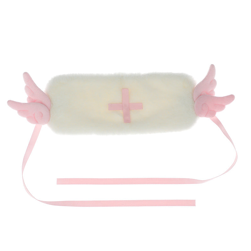Plush Angel Wings Ears Headwear Comic Exhibition Props Ribbon Headwear Japanese Style Lolita Hairband