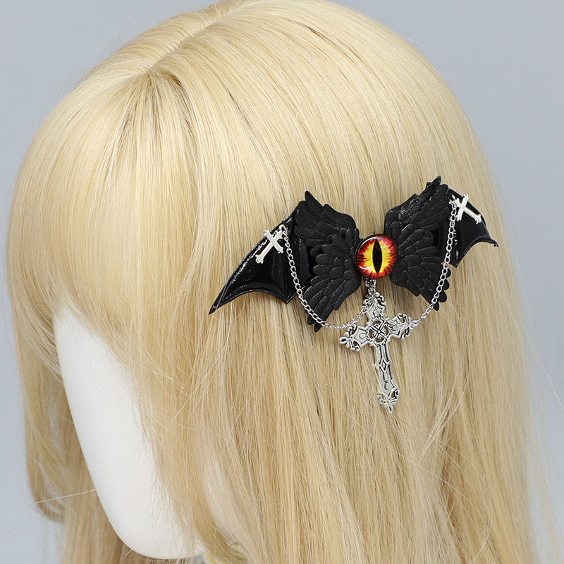 Original Angel Demon Hair Clip God's Eye Series Subculture Gothic Dark Hair Accessory Niche Side Clip - Lolita Fetch