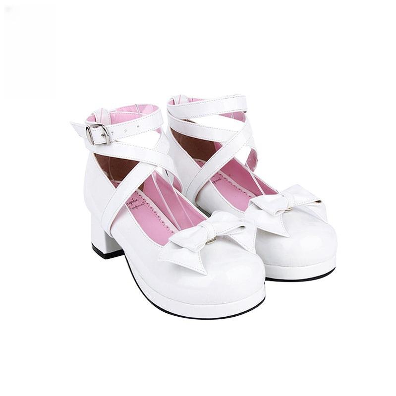 Angelic imprint - Sweet Lolita Shoes Round Toe Middle - Heel Shoes