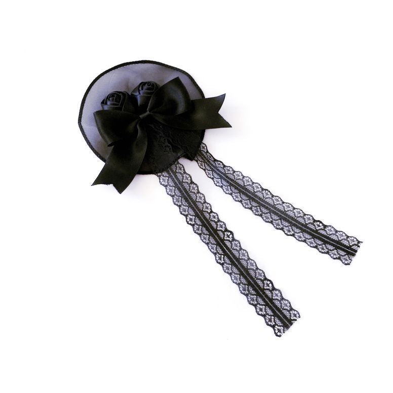 Qili Nightfall Handmade Elegant Retro Black Flower Headband - Lolita Black Hair Accessory