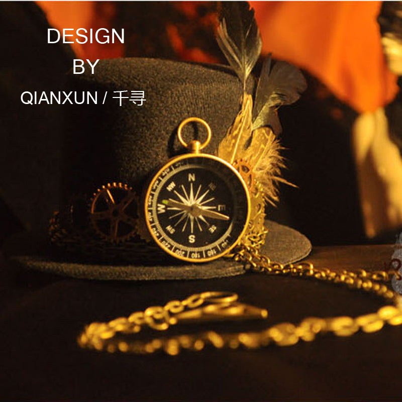 Steampunk Hat Feather Top Hat Mechanical Gear Clock Hat Hairpin Vintage Lolita