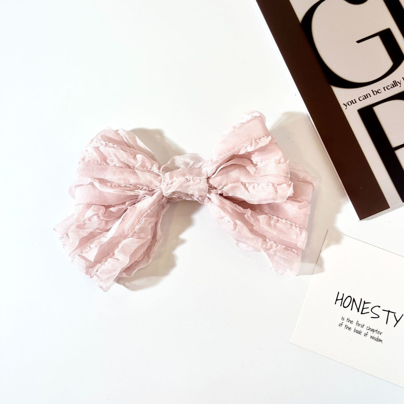 Handmade - Layered Cake Bow - Brooch or Hair Clip - detail view 5