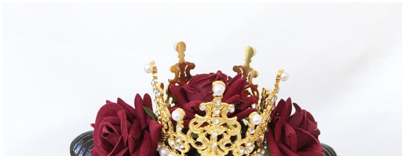 RE Accessary Crown Horn Veil Headpiece