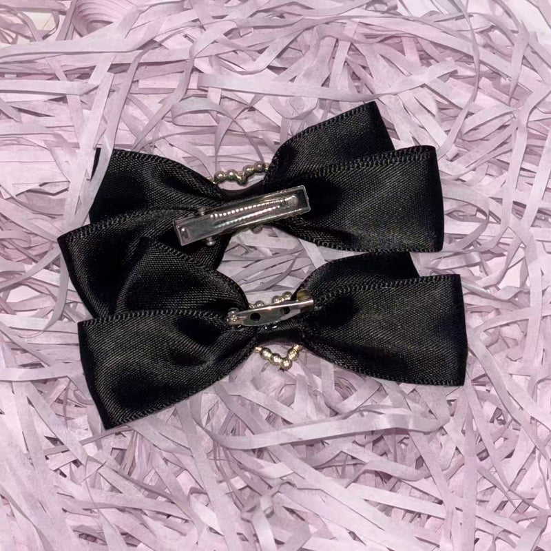 Handmade - Vintage Heart Bow - Brooch or Hair Clip - detail view 3
