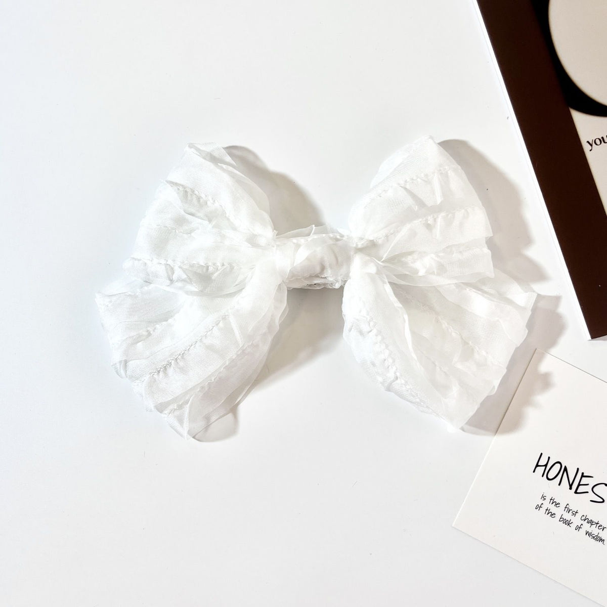 Handmade - Layered Cake Bow - Brooch or Hair Clip - detail view 6
