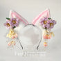 Blue Flower Tassel Animal Ear Headband
