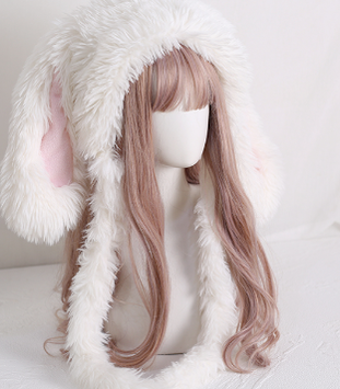 Xiaogui - Kawaii Lolita Plush Rabbit-Eared Hat M（56-58cm） plush rabbit-eared hat