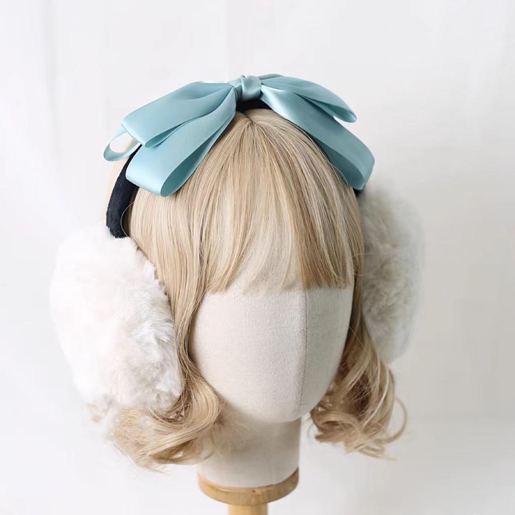 Xiaogui - Winter Lolita Earmuff Bow Plush - Earmuff Ear Protector Headwear