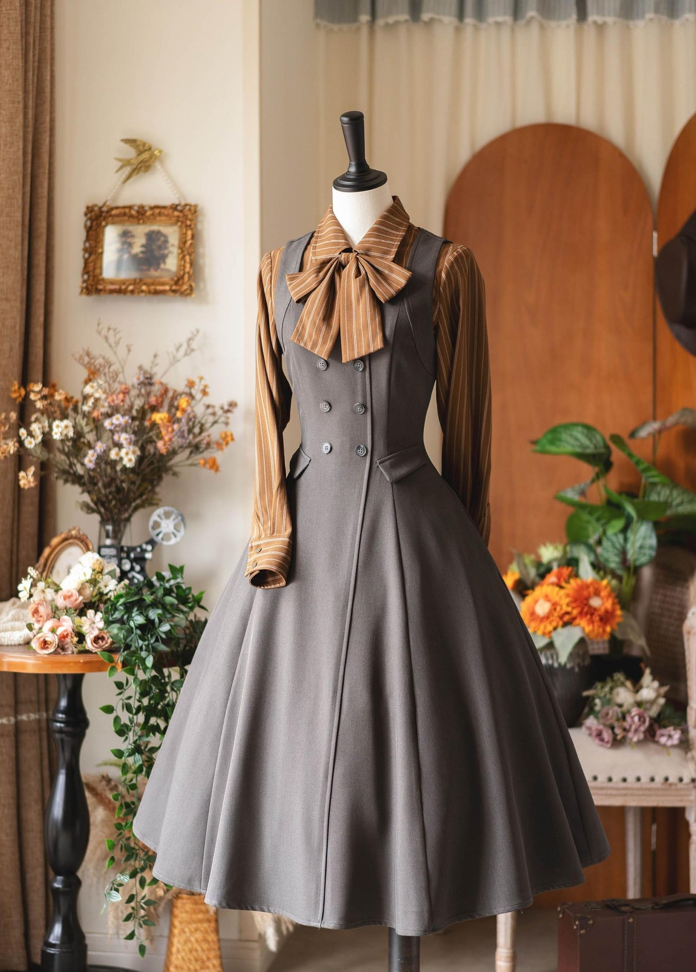 Forest Wardrobe - Foggy Forest - Elegant Lolita A-line JSK Dress, Side Pockets