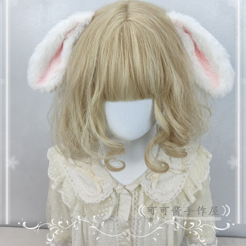 Pure White Realistic Rabbit Ear Hair Clip Lop Ear Rabbit Headband Lolita Versatile Plush Bunny Hair Accessory Cosplay