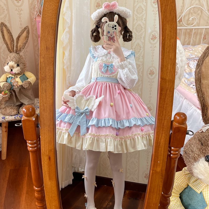 Hanguliang - Sweetheart, It's You - Sweet Lolita JSK dress with suspender straps