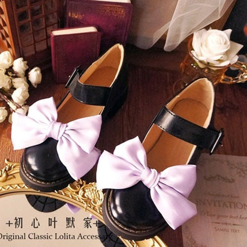 Sweet and Cute Girl Multi-color Lolita Shoe Clips Versatile Bow Shoe Buckles JK Basic Shoe Flowers - Lolita Fetch