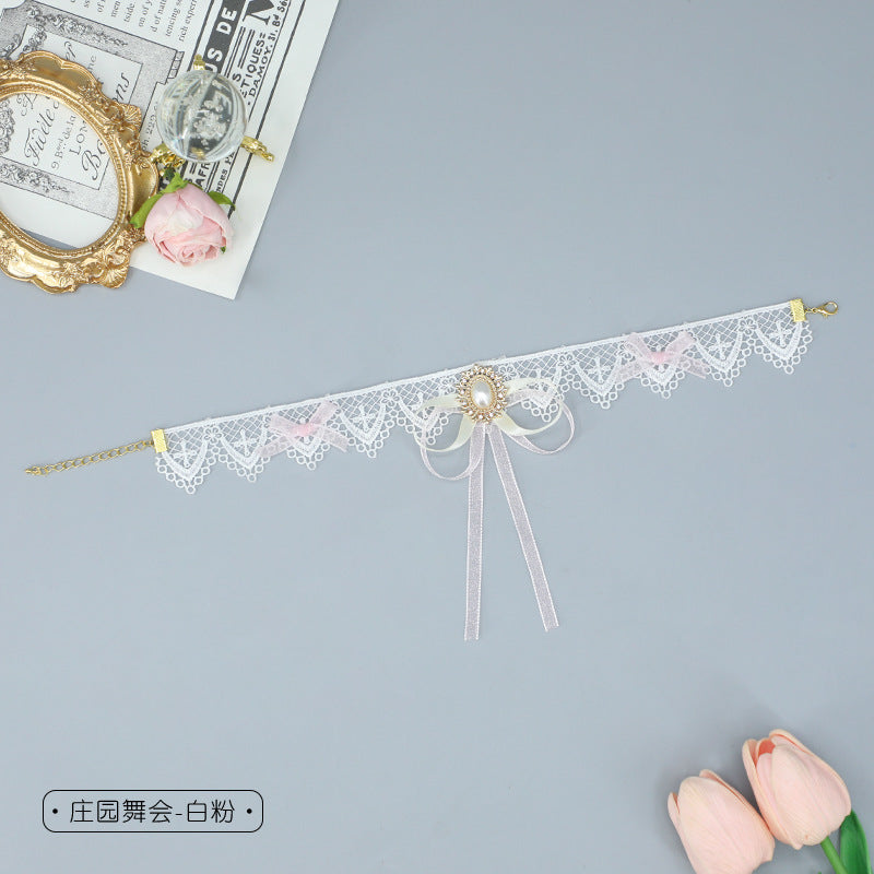 Fairy Lace Flower Choker - Lace-up Sweet Girl Clavicle Chain - Lolita Fetch