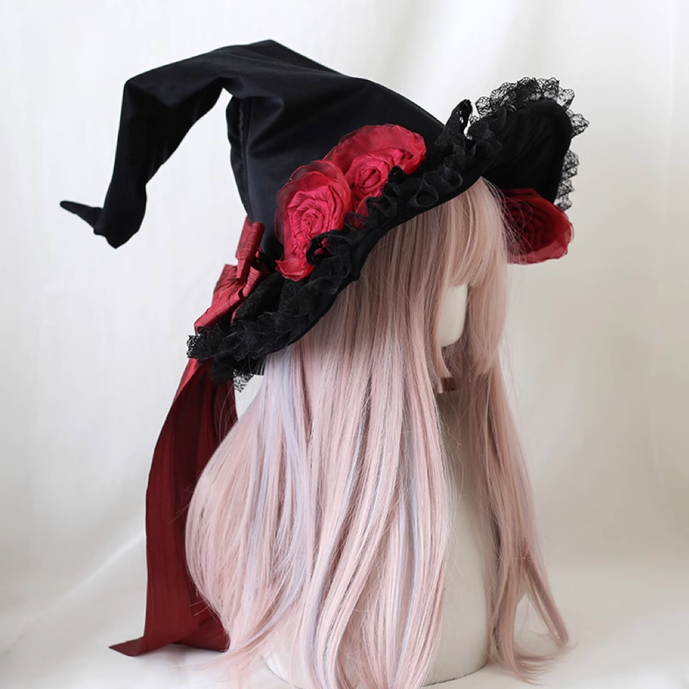 Xiaogui - Halloween Gothic Lolita Witch Hat - Bow Velvet BNT Headwear