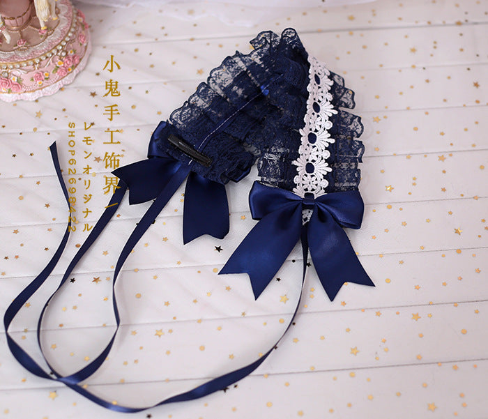 Soft Girl Sweet Lolita Headband White Lace Hair Accessory Versatile Kc Hair Ornament Dark Gothic