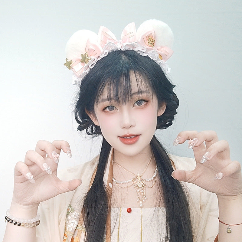 Lolita Comic Con Bear Ear KC - Handmade Gorgeous Japanese Soft Girl Hairband - Lolita Fetch