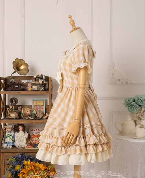 Strawberry Witch - Tartan Sailor Lolita OP Dress - OP Dress