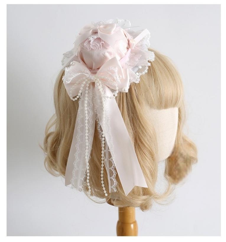 Xiaogui - Sweet Lolita Headwear Set - BNT/Hat/Headband/Cuffs With Lace Headwear