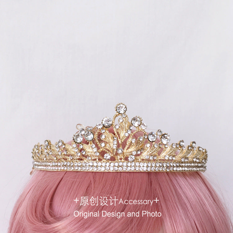 Lolita Girl Crown European Court Retro Pearl Butterfly Rhinestone Hair