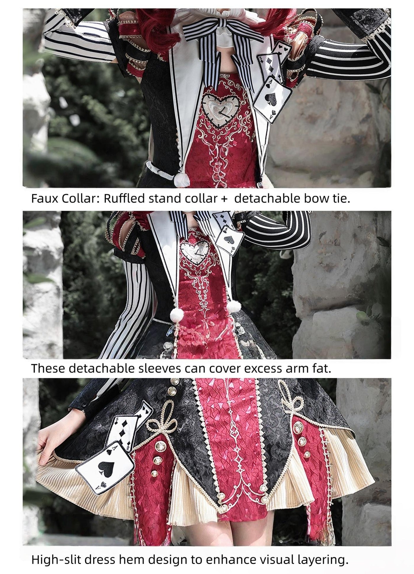 Letters from Unknown Star - Circus Fantasy Night - Gothic Lolita Jacquard Dress, Pointed Tail Hem