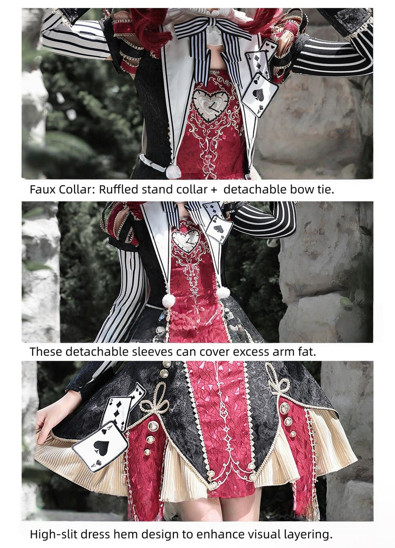Letters from Unknown Star - Circus Fantasy Night - Gothic Lolita Jacquard Dress, Pointed Tail Hem