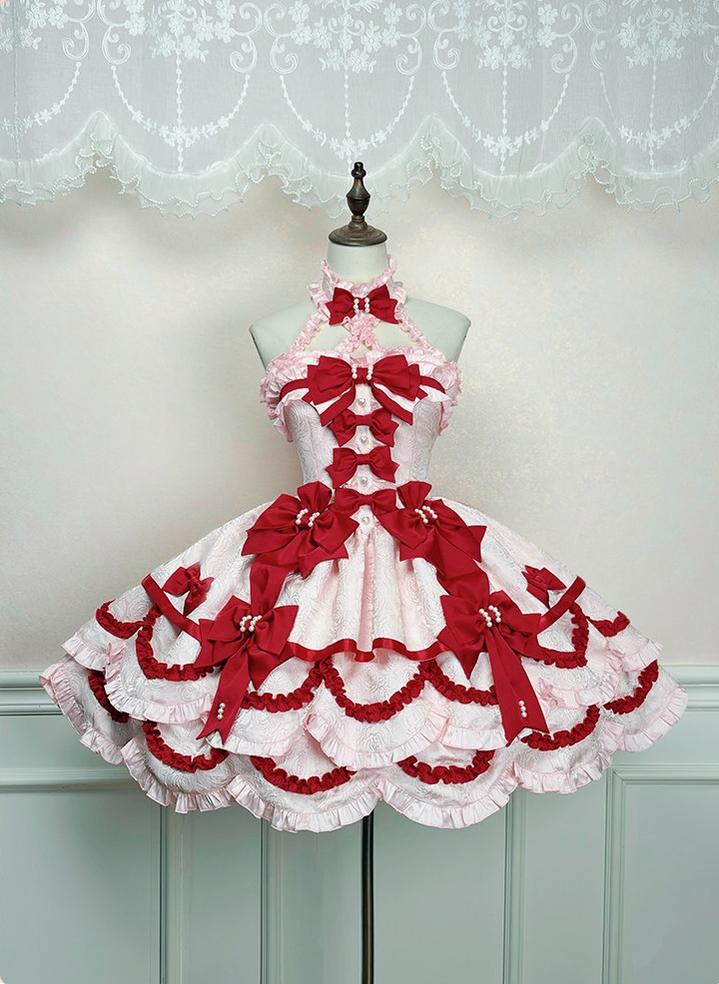 Alice Girl - Sweetheart Petal - Sweet Lolita Petal Hem JSK Dress, Halter Neckline