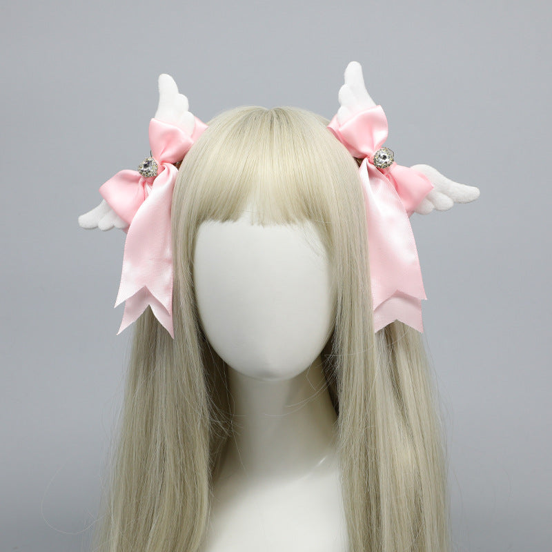Versatile Sweet & Cool Hair Clips: Japanese Lolita Plush + Punk Handmade Bow Hair Accessories