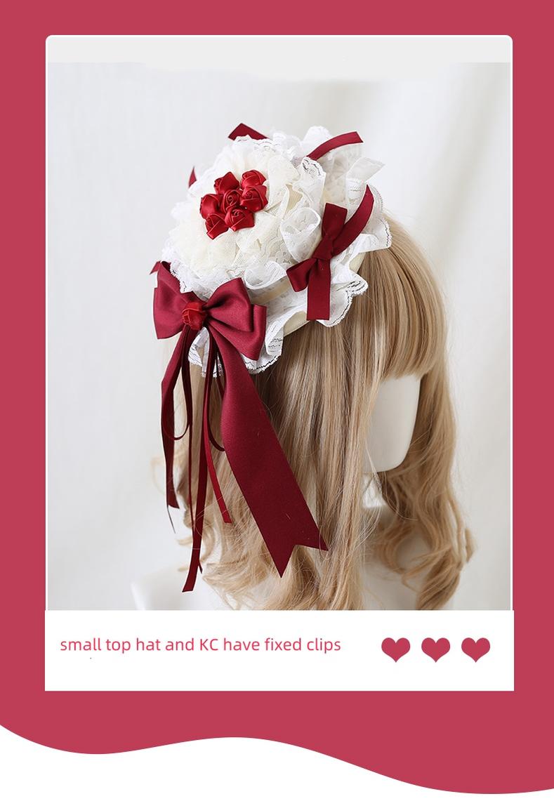 Xiaogui - Elegant Lolita Hairband Dark Red - Headwear Headwear